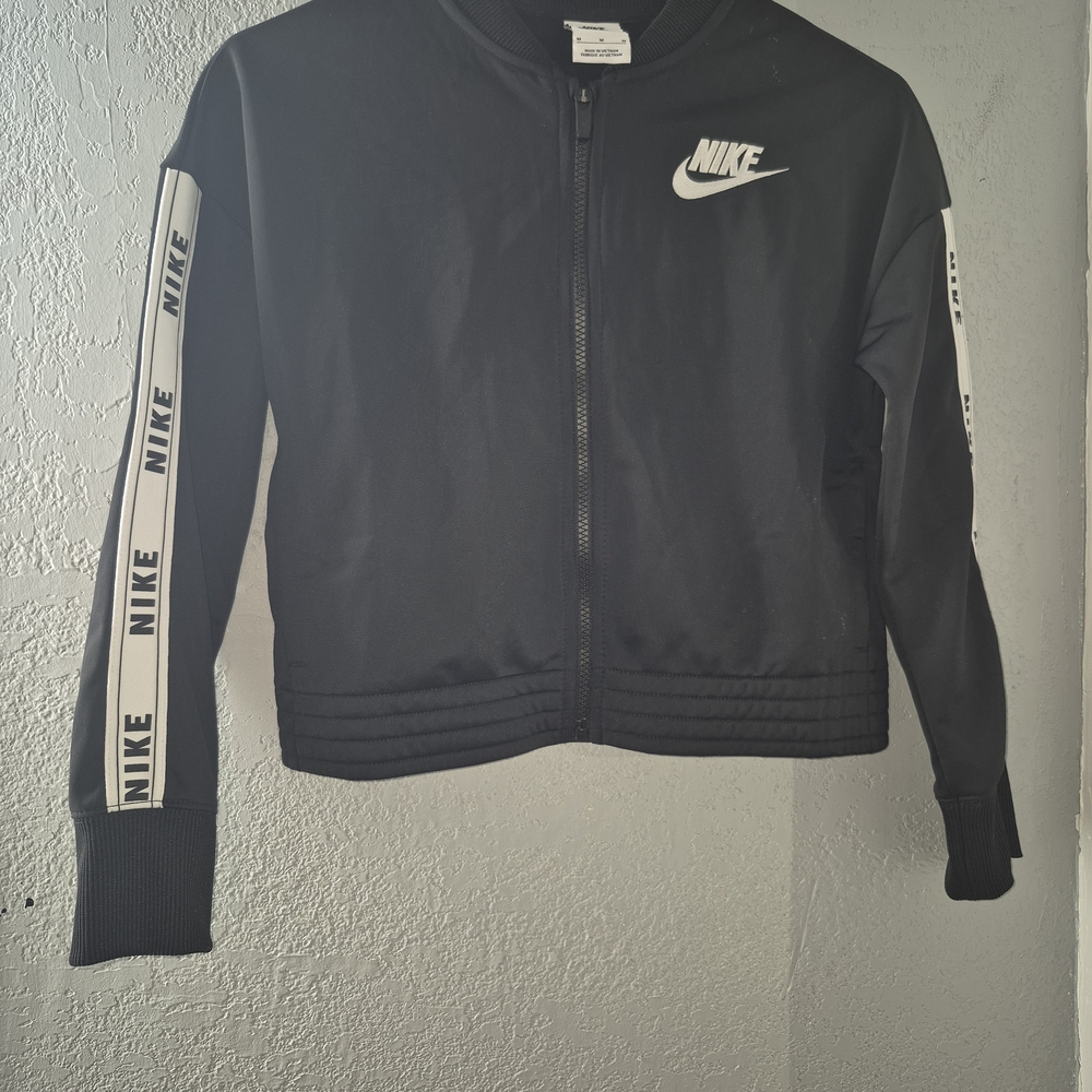 Nike Kids Black Jacket with White Accents